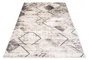 Makro Abra Kusový koberec PETRA 3039 1 244 Moderní Geometrický šedý béžový hnědý Rozměr: 80x150 cm
