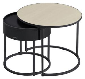 KONFERENČNÍ STOLEK, černá, béžová, kov, kompozitní dřevo, 60/60/45 cm MID.YOU - Konferenční stolky, Online Only