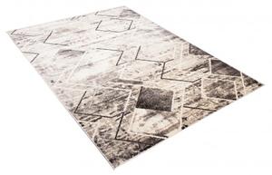 Makro Abra Kusový koberec PETRA 3039 1 244 Moderní Geometrický šedý béžový hnědý Rozměr: 80x150 cm