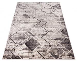 Makro Abra Kusový koberec PETRA 3039 1 244 Moderní Geometrický šedý béžový hnědý Rozměr: 80x150 cm