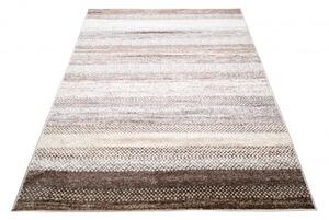 Makro Abra Kusový koberec PETRA 5046 1 744 Moderní Pruhy hnědý béžový šedý Rozměr: 120x170 cm