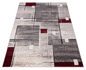 Makro Abra Kusový koberec PETRA 3024 1 264 Moderní Geometrický šedý béžový červený Rozměr: 80x150 cm