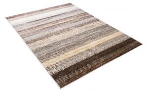 Makro Abra Kusový koberec PETRA 5046 1 744 Moderní Pruhy hnědý béžový šedý Rozměr: 120x170 cm