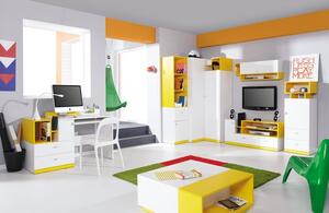 Dětský psací stůl Mobi MO11 Zvolte barevné provedení: bílá lux - tyrkys