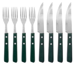 Sada příborů z nerezové oceli Steak Green – set 8 ks