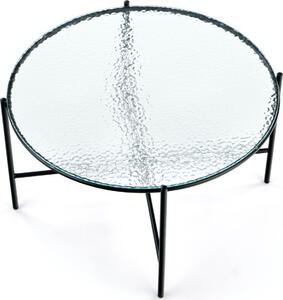 Konferenční stolek ROSE - průhledné sklo / černý