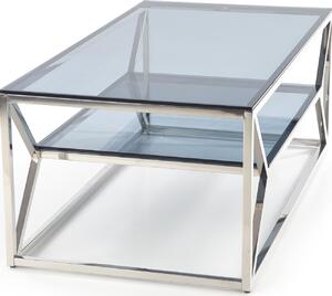 Konferenční stolek AURA - stříbrný/kouřové sklo