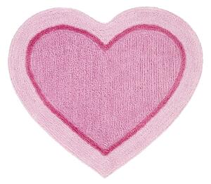 Růžový dětský koberec ve tvaru srdce Catherine Lansfield Heart, 50 x 80 cm