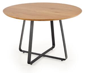 Černý jídelní stůl s dubovou deskou NOCTURNE 120x120
