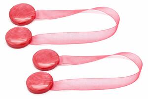 Magnetické spony na závěsy 2 ks - vínové