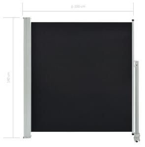Terasová zatahovací boční markýza Ash - černá | 140x300 cm