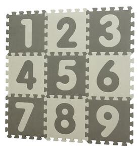 Baby Dan hrací podložka puzzle Grey s čísly 90x90 cm