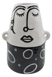 Černo-bílá porcelánová váza Mauro Ferretti Thinking Face