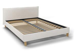 Krémová čalouněná dvoulůžková postel s roštem 160x200 cm Tina – Ropez