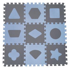 Baby Dan Pěnová hrací podložka puzzle Geometrické tvary, Blue 90x90 cm