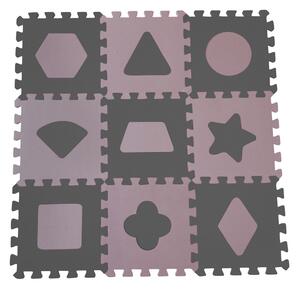 Baby Dan Pěnová hrací podložka puzzle Geometrické tvary, Rose 90x90 cm