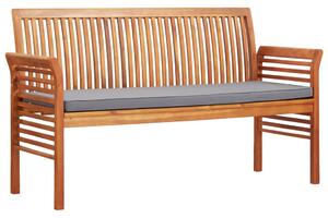 3místná zahradní lavice s poduškou 150cm masivní akáciové dřevo