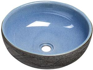 Sapho Priori umyvadlo 41x41 cm kolo na pult dvoubarevná-šedá/kámen-modrá PI020