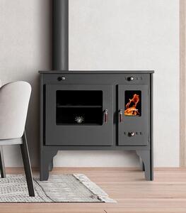 Krbová kamna PROMETEY Retro Eco 7 kW Litinová plotýnka Vařič Krbová kamna LEVÁ