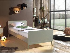 Olivově zelená dětská postel z borovicového dřeva Vipack Billy, 90 x 200 cm