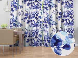 Biante Bavlněný závěs Sandra SA-605 Modrý eukalyptus na bílém 150x140 cm