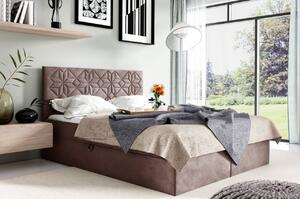 Manželská postel KVETA - 160x200, hnědá 2 + topper ZDARMA