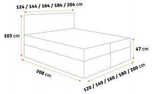 Jednolůžková postel KVETA - 120x200, hnědá 1 + topper ZDARMA