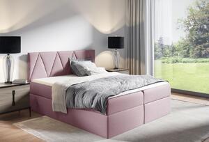 Kontinentální postel GISELA - 160x200, růžová + topper ZDARMA