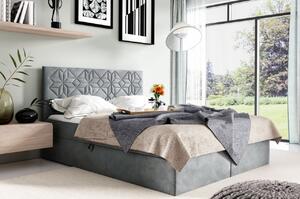 Manželská postel KVETA - 160x200, šedá + topper ZDARMA
