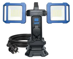 SOLIGHT Duální přenosný LED reflektor se zásuvkou 2x30W 5400lm 4000K IP54