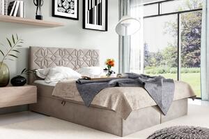 Manželská postel KVETA - 160x200, béžová + topper ZDARMA