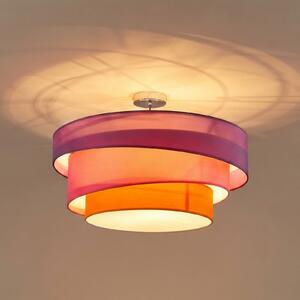 Stropní Lampa Lindby, Melia, stmívatelné, Vícebarevná, Obývací pokoj, Tkanina / Textil, Moderní