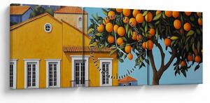 Obraz - Pomerančovník (s hodinami) (90x30 cm)