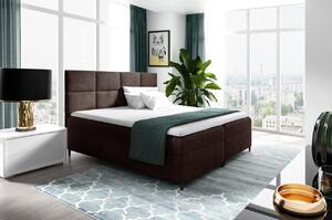 Postel boxspring s úložným prostorem BRIGITA - 160x200, hnědá 1 + topper ZDARMA