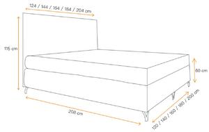 Boxspringová postel SHANNON - 120x200, červená + topper ZDARMA