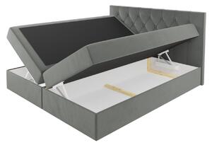 Postel boxspring TIBOR - 120x200, hnědá + topper ZDARMA