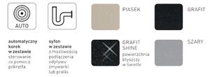 Ferro Mezzo II granitový dřez 79x48 cm šedá/grafitová/onyx DRGM3/48/79GA