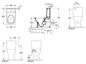 Villeroy & Boch 56581001 - WC kombi O.NOVO keramika/bílá