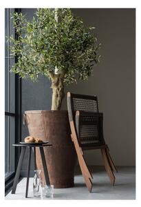 Černý zahradní odkládací stolek WOOOD Fer, ø 40 cm