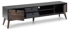 Antracitově šedý TV stolek s nohami z borovicového dřeva Marckeric Kiara