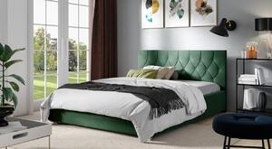 Manželská postel TIBOR - 140x200, zelená