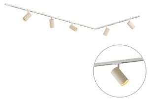 Moderní kolejnicový systém s 5 bodovými světly bílý s béžovou 1-fázový GU10 70mm - Iconic Jeana Luxe