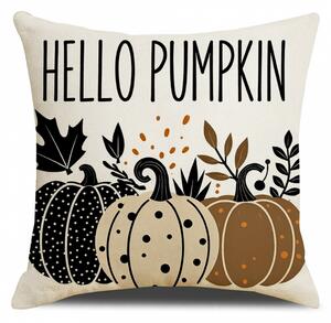 Povlak na polštář HELLO PUMPKIN 45x45 cm, béžový