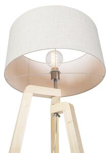 Stojací lampa stativ dřevo s odstínem pepře 50 cm - Puros