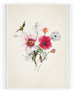 Plakát / Obraz Luční květy A4 - 21 x 29,7 cm Pololesklý saténový papír