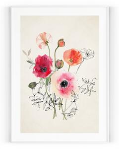 Plakát / Obraz Luční květy Pololesklý saténový papír 30 x 40 cm