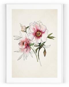 Plakát / Obraz Luční květy Pololesklý saténový papír 40 x 50 cm