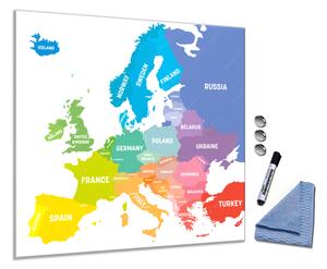 Glasdekor Skleněná magnetická tabule barevná mapa Evropy A-284940457