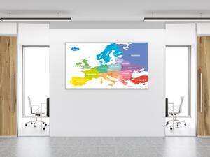 Glasdekor Skleněná magnetická tabule barevná mapa Evropy A-284940457