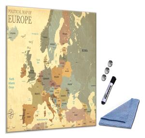 Glasdekor Skleněná magnetická tabule mapa Evropy s hlavními městy A-158139512